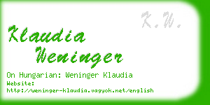 klaudia weninger business card